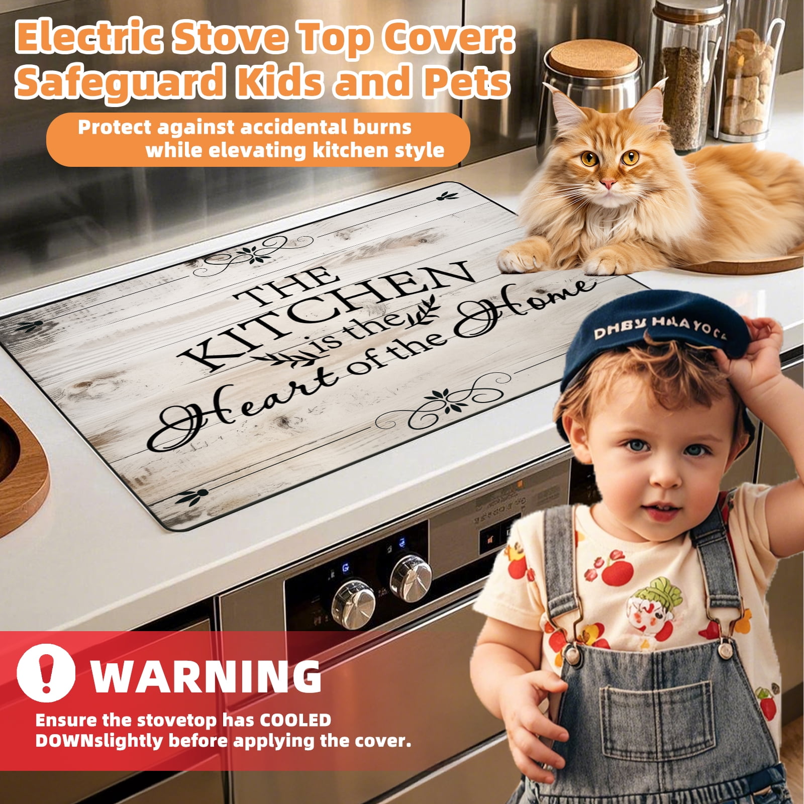 28.5x20.5"/72.5x52cm Rubber Stove Top Cover for Electric Stove, Range, Induction Cooker Glass Ceramic Cooktop Protector, Heat Resistant Anti-scratch Non-slip Stovetop Cover Protective Pad