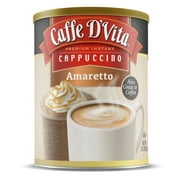 (6 Pack) Caffe D'Vita Amaretto Cappuccino, 16 oz Canister