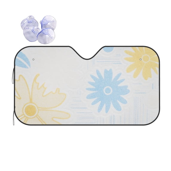 XMXY Car Sun Shade Windshield, Colorful Beautiful Flowers Abstract Pattern Automotive Front Window Sun Visor for Cars SUV Trucks, Small Size