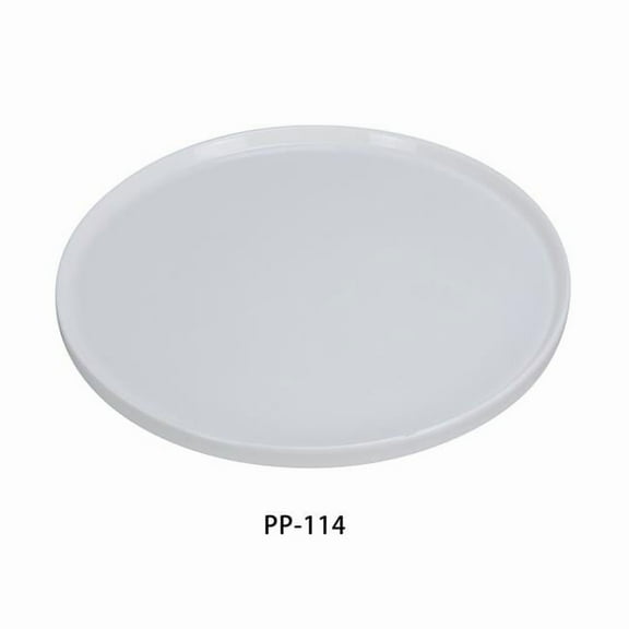 Yanco PP-114 14 in. Porcelain Pizza Plate Coupe, Super White - Pack of 12