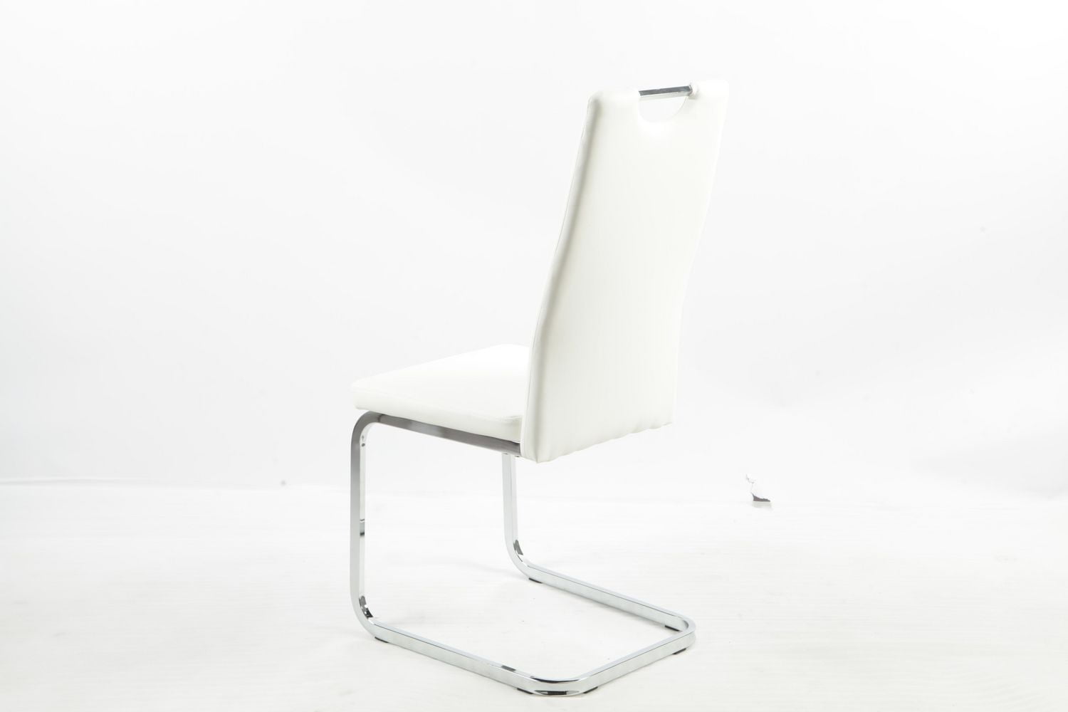 Aerys Marie Dining chairs with chrome base  in White PU(Set of 4)