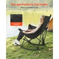 thumbnail image 6 of VEVOR Rocking Camping Chair, Portable Folding Rocker, Heavy-Duty Lawn Chair Recliner with Cupholder & Pocket, Supports 225lbs, Fully Padded Camp Chairs for Outdoor Patio Backyard Garden, 6 of 9