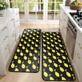 thumbnail image 4 of Kitchen Rugs Sets Of 2,Yellow Lemon Fruits Black Pattern Anti Fatigue Kitchen Mat Rugs Non Slip Washable,Decorative Kitchen Floor Mats for Kitchen,Sink,Laundry,17"x47"+17"x47", 4 of 5