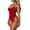 Red, variant on Daiosportswear Women's Slimming Solid Swimsuit, Side Tie Bathing Suit for Beach Vacation White XL(XL)