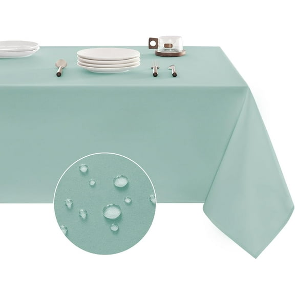 Table Cloth Rectangle Waterproof Spill-Proof Wrinkle-Free Tablecloth Washable, Kitchen Dining Tabletop Decoration, Fabric Table Cover for Indoor and Outdoor Use, 52 x 70 Inch, Navy Blue