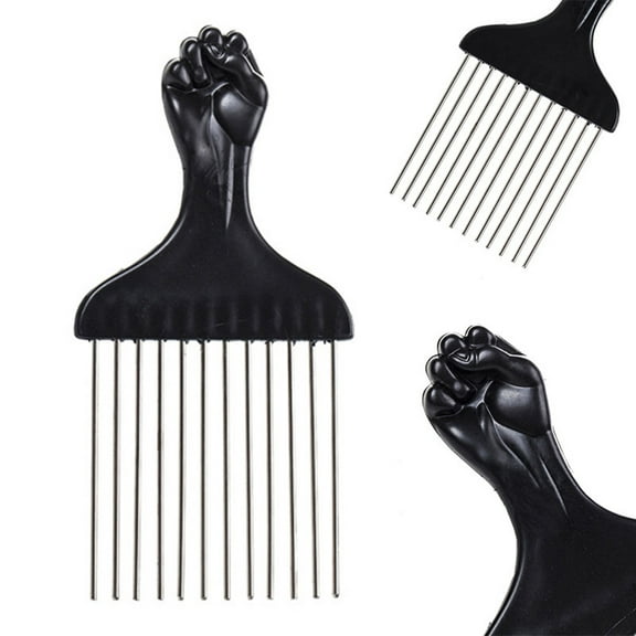 Masteelf Black Wide Comb with Polished Stainless Steel Teeth for Long Thick Hair Great for Salon Use 2 Pieces