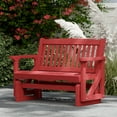 thumbnail image 3 of Wildridge Classic Mission Glider, Cardinal Red - Outdoor Weather Resistant Recycled HDPE Glider for Porch, Patio, Deck, 3 of 4