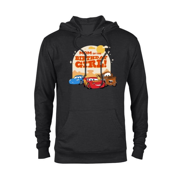 Disney and Pixar’s Cars Family Mom of the Birthday Girl - Pullover Hoodie for Adults - Customized-Black