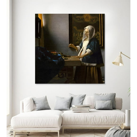"Woman Holding a Balance, 1664" Fine Art Giant Canvas print 54"x54"