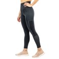 thumbnail image 3 of adidas Leggings Size M 3-Stripe High-Rise Tight with Mesh Gray, 3 of 7
