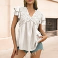 thumbnail image 2 of Endives Women's Short Sleeve T-shirt Puff Womens Tops Blouses Casual Embroidered Summer Shirts, 2 of 8