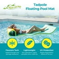 thumbnail image 2 of Aqua Lily Pad Tadpole Single Adult Floating Foam Lounger Mat, Green/Yellow, 2 of 11