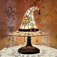 thumbnail image 3 of Clearance Witch Hat Lamp, Early Halloween Decorations Indoor Stained Glass Resin Wizard Hat Light Gothic Table Lamp Spooky Decorative Standing Lights Haunted Wiccan Gifts for Halloween, Bedroom(D), 3 of 8
