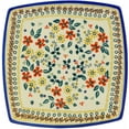 thumbnail image 2 of Polish Pottery 9-inch Square Plate (Red Anemone Meadow Theme) Hand Painted in Boleslawiec, Poland + Certificate of Authenticity, 2 of 6