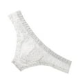 thumbnail image 4 of khonts,Men's Sexy Lace Bikini Breathable Underwear Stylish Pouch Underpants White XL, 4 of 5