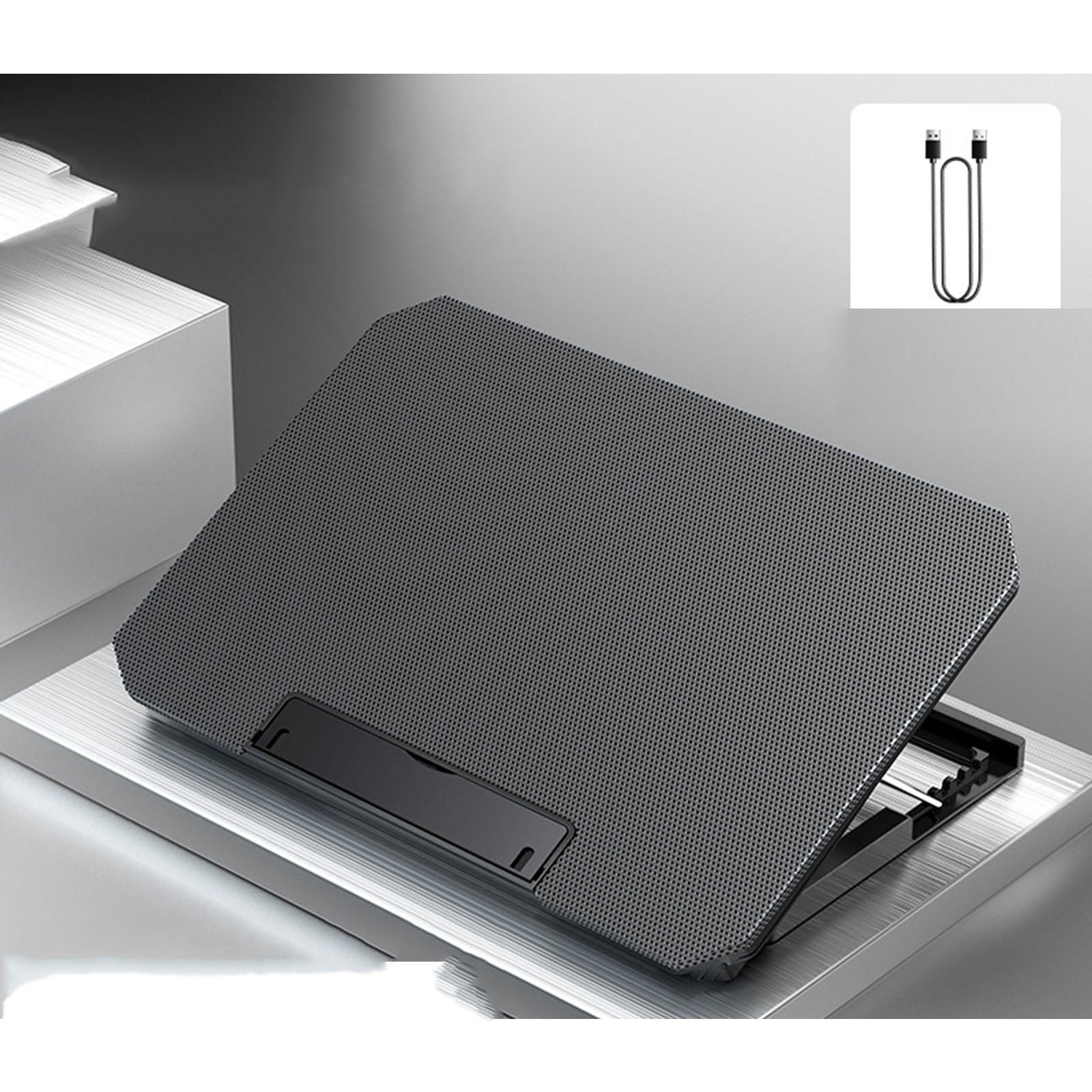 RUISINERY Gaming Laptop Cooling Pad with 2 Fan 2 USB Port Tablets Stand For Notebook Cooling Pad Adjustable Holder Bracket