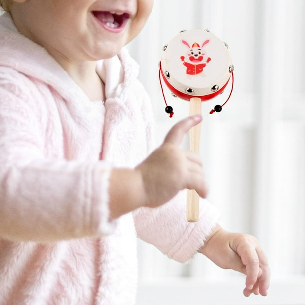 Tambor sonajero,Campana de mano tambor bebé musical educativo