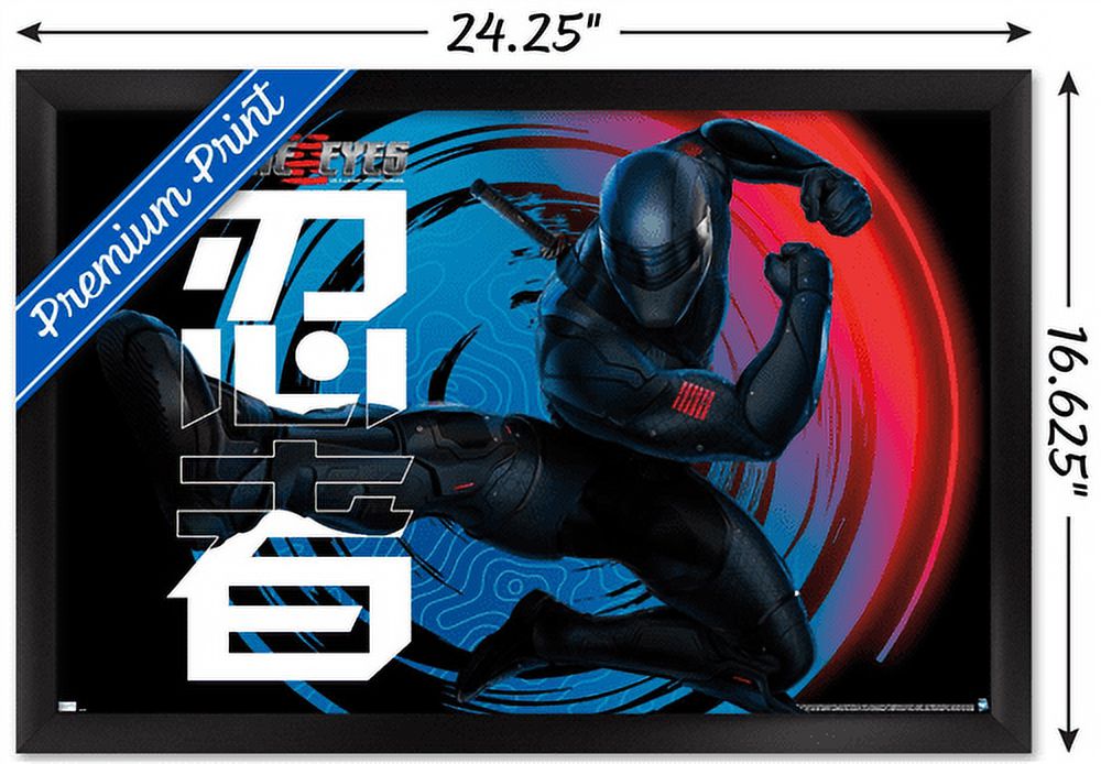 G.I. Joe: Snake Eyes - Kick Wall Poster, 14.725" x 22.375", Framed