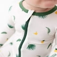 thumbnail image 6 of Bamboo Little Soft Zippered Baby Footie Pajamas, Baby Clothes, Newborn Sleepers, Bamboo Viscose, 2-Way Zipper, Tropical Palms, 6 of 7