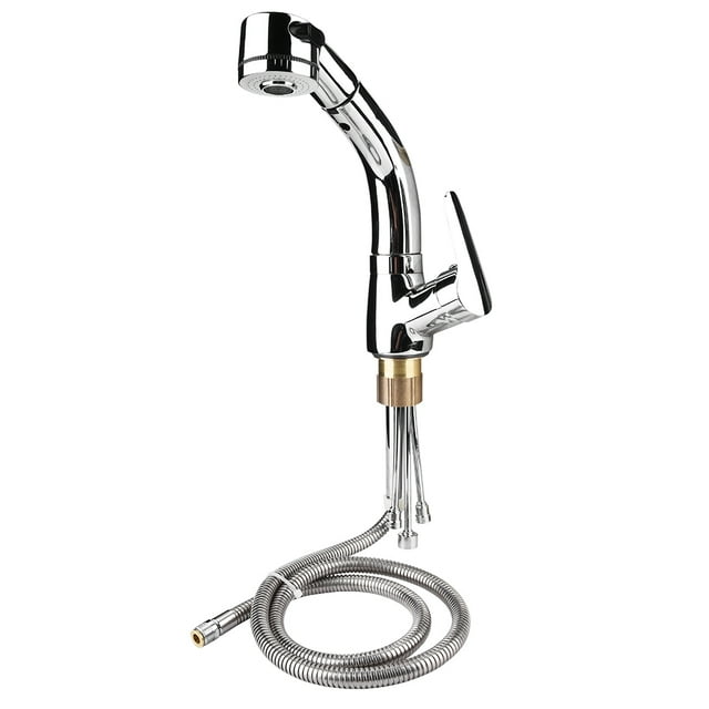 G1/2" Brass Pull Out Kitchen Faucet Tap Cold Water Kitchen Bathroom Faucet (Silver)