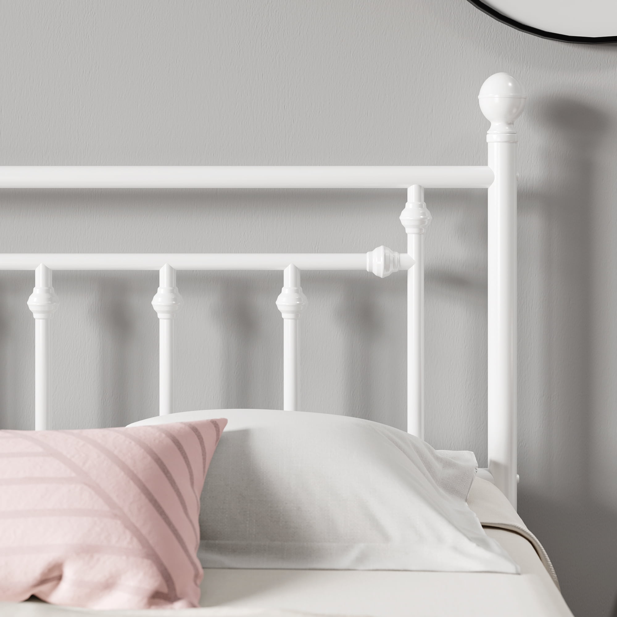 Dorel living metal 2024 headboard twin white