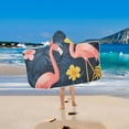 thumbnail image 2 of Yayeee Kids Hooded Towels Toddler Soft Absorbent Beach Bathing Wrap 50" x 23.5", Floral Flamingo, 2 of 5