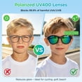 thumbnail image 4 of Smart Bluetooth Sunglasses for Kids, Polarized UV Protection, Open Ear Audio, Hands-Free Calls (Pink), 4 of 7