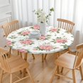 thumbnail image 3 of Pioneer Flower Floral Print Pattern Round Fitted Tablecloth with Elastic Edge,Dining Table Cover Waterproof,Outdoor Round Tablecloth for Camping,Dining,Indoor and Outdoor, 3 of 7