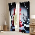 thumbnail image 3 of Manfei Chess Game Blackout Curtains Set of 2 (52x84 Each),Classic Checkerboard Window Curtains,Red White Black Curtains and Drapes For Boys Kids,Breathable Home Decor, 3 of 6