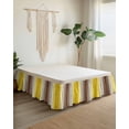 thumbnail image 2 of Yellow Brown Wrap Around Bed Skirts for California King Bed 18" Drop,Bed Skirt with Adjustable Elastic Belt Dust Ruffle Bed Valance for Bedroom Farmhouse Wood Grain Vintage Striped Bed Frame Cover, 2 of 7