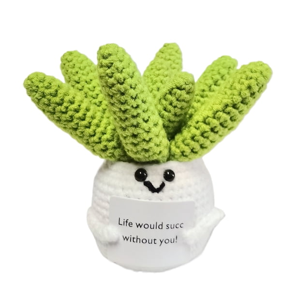 Mini Juguete Inspirado en Maceta para Tejer Con Tarjeta Regalo para Amigos (blanco Suculento)
