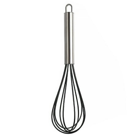 

Justhard Manual Egg Beater Stainless Silicone Balloon Whisk Cream Mixer for Stirring Mixing Whisking Black