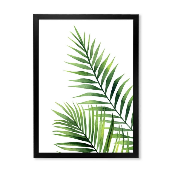 Designart 'Fern Plant Leaves Detail III' Farmhouse Framed Art Print