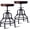 Dark Walnut Wood, variant on LOKKHAN Vintage Industrial Bar Stool - Rustic Swivel - Round Wood Metal - Kitchen Counter Height Adjustable - Pipe Stool - Cast Steel - 20-27 Inch (Set of 2)