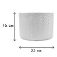 thumbnail image 5 of Maceta Decorativa Grande Cerámica Esmaltada Blanca Rayada, 5 of 5