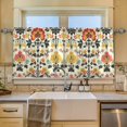 thumbnail image 2 of Yayeee Kitchen Curtains Tier Set of 2 Light Filtering 57"x24" Over Sink Window Panels, Beige Floral, 2 of 7