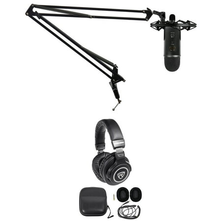 Yeti Blackout Studio Podcasting Podcast Recording Kit wMic+Monitoring Headphones