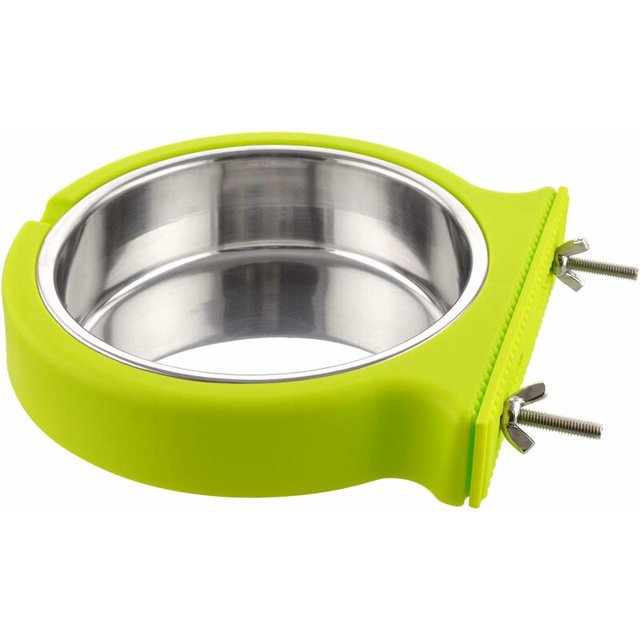Cuenco para jaula de perro, cuenco extraíble de acero inoxidable para colgar, cuenco para mascotas, cuenco pequeño para agua, comedero para perros, gatos, conejos, suministros para mascotas Birdsgreen