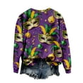 thumbnail image 6 of UTSJKR Women's Mardi Gras Sweatshirt 2026 Carnival Outfit Sweatshirts Mask Graphic Long Sleeve Crew Neck Pullover Tops Multicolor M, 6 of 6