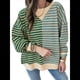 thumbnail image 1 of Sudadera Informal de Larga para Mujer, con Bloques de Color, Hombros Caídos, Cuello Redondo y Gran Tamaño. Verde L, 1 of 7