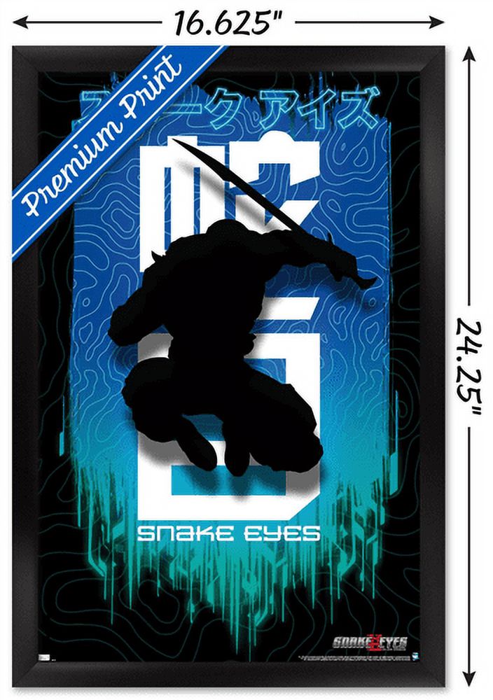 G.I. Joe: Snake Eyes - Shadow Wall Poster, 14.725" x 22.375", Framed