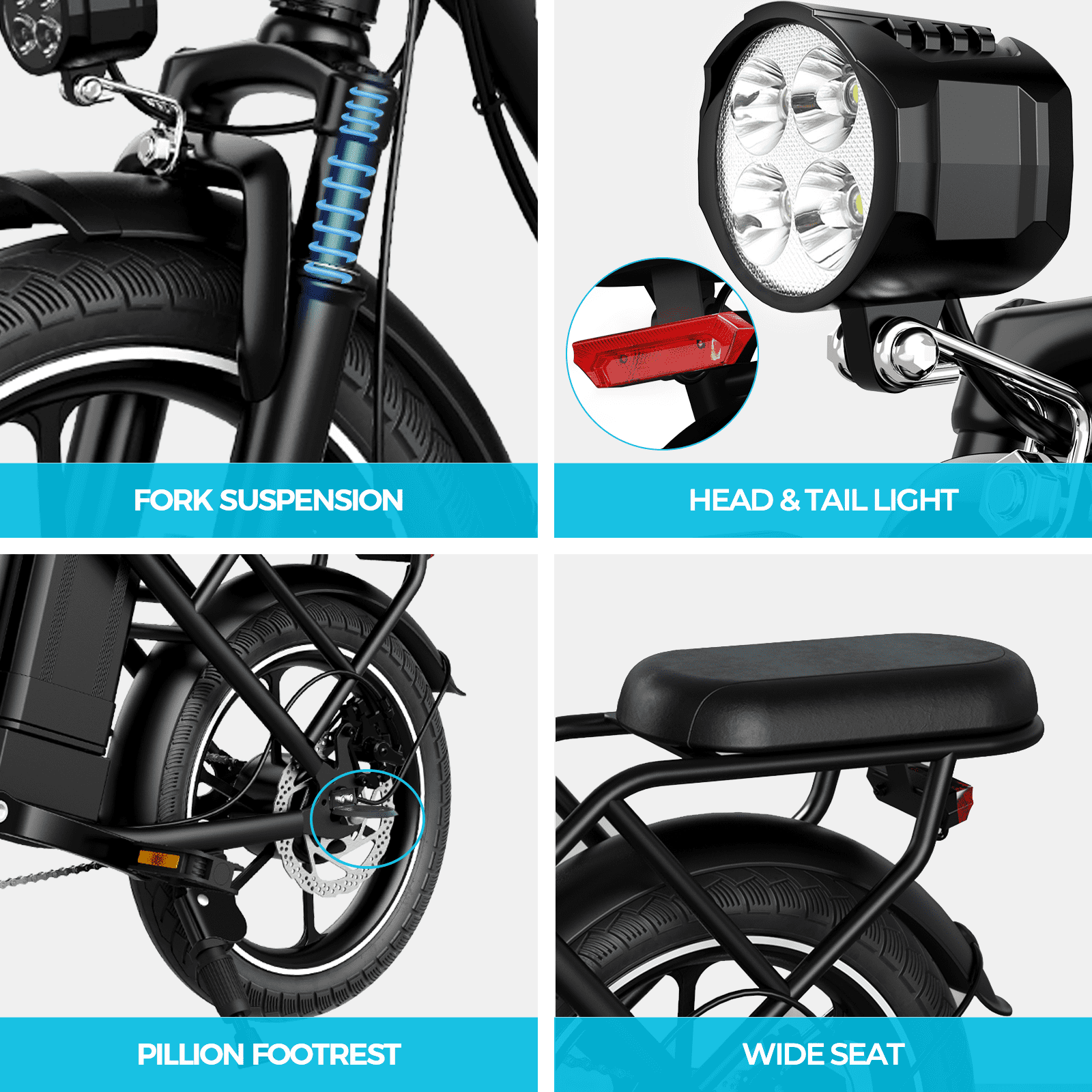 16" Folding Electric Bike for Adults – 630W Peak Motor, 20 MPH, 19–35 Miles Pedal Assist, Dual Suspension, Dual Disc Brakes, Removable Battery, LCD Display, Commuter Ebike