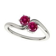 thumbnail image 1 of Mauli Jewels Engagement Rings for Women 0.90 Carat Two Stone Created Ruby Wedding Enagement Ring 4 Prong-Setting 10k White Gold, 1 of 6