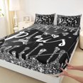 thumbnail image 2 of Manfei Paris Eiffel Tower Twin Sheet Sets, Black Diamond Sequin Print Twin Fitted Sheet, Romantic Princess Style Flat Sheet, Breathable Home Decor, 3-Piece, 2 of 6
