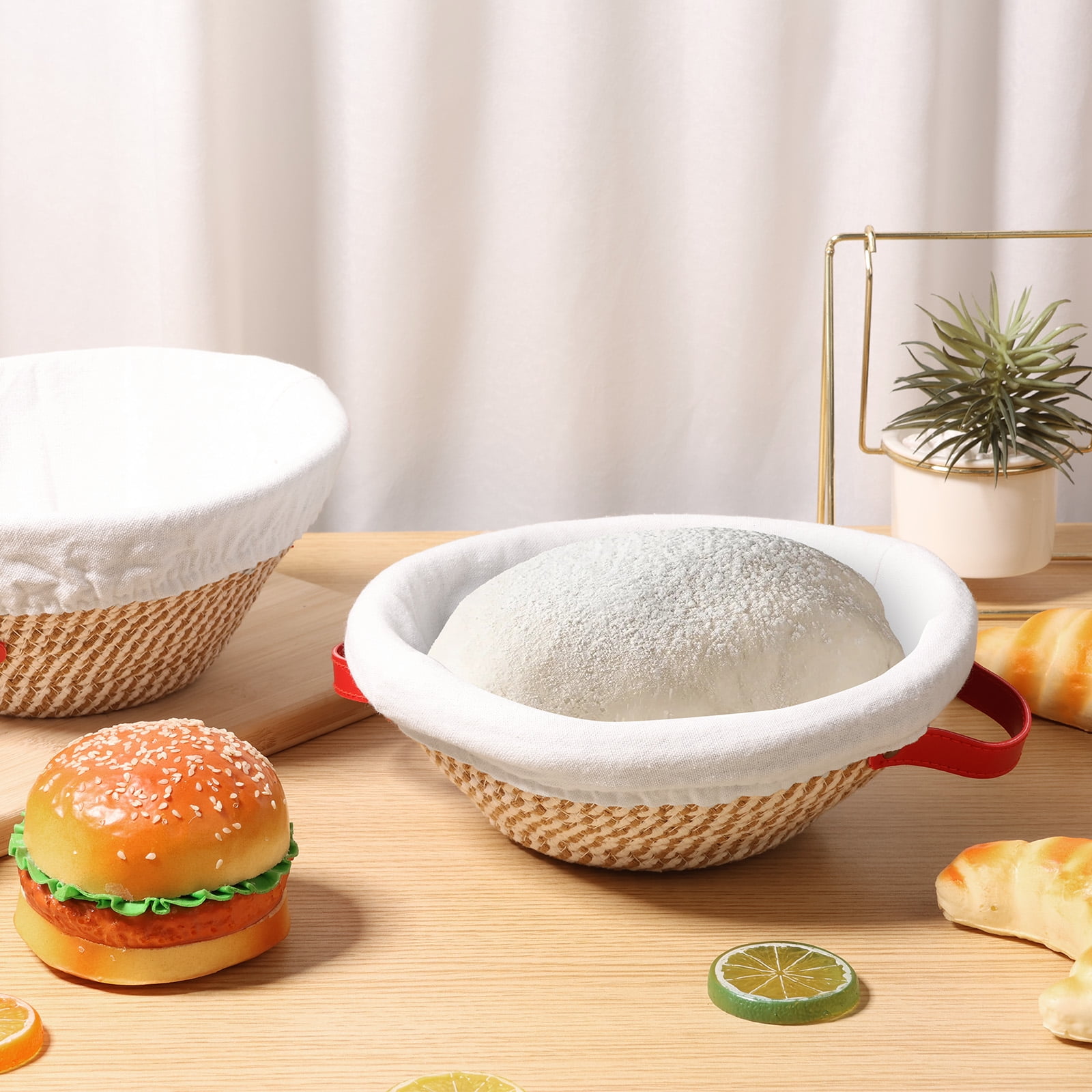 Cotton Rope Proofing Basket for Bread Baking Oval And Round Banneton Bread Basket with Liner And Cover for Homemade Sourdough Baking