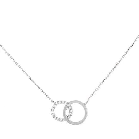 3 Ct Two Circle Drop Necklace 925 Sterling Silver, Christmas Necklace, Simpale Necklace, Daily Wear Necklace, Diamond Necklace, Gift For Her