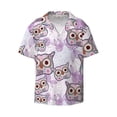 thumbnail image 4 of Uemuo Owl And Floral Pattern Cotton Linen Short Sleeve Shirts,Casual Lightweight Button Down Shirts,Vacation Beach Summer Tops-X-Large, 4 of 7