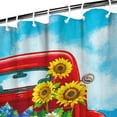 thumbnail image 3 of Spring Summer Shower Curtain, Floral Truck Daisy Shower Curtains for Bathroom, Seasonal Home Decor Waterproof Fabric with Hooks 72x72 Inch, 3 of 4