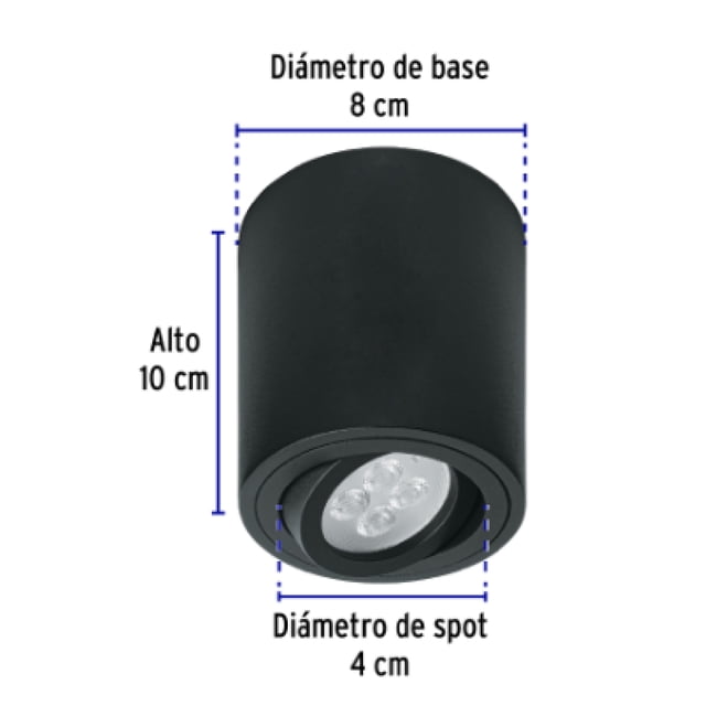 Luminario VOLTECK Redondo Dirigible Negro
