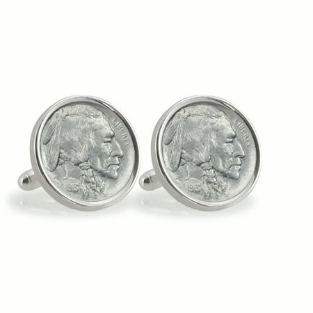 1913 First-Year-of-Issue Buffalo Nickel Sterling Silver Coin Cuff Links